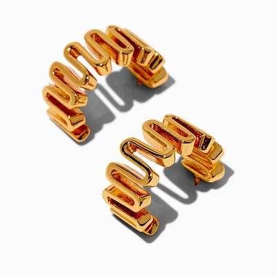 C LUXE by Claire's 18k Yellow Gold Plated Squiggle Hoop Earrings