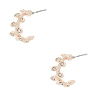 Rose Gold-tone 10mm Vine Hoop Earrings