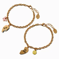 Best Friends Best Cousins Split Heart Chain Bracelets - 2 Pack