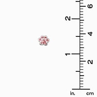 Sterling Silver Crystal Pink Paws Stud Earrings