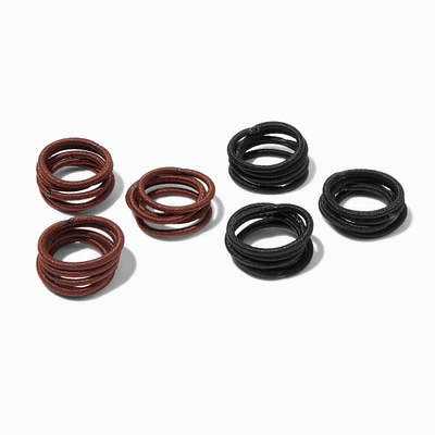 Brown & Black Hair Ties - 30 Pack