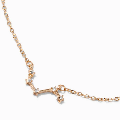 Gold-tone Zodiac Constellation Pendant Necklace