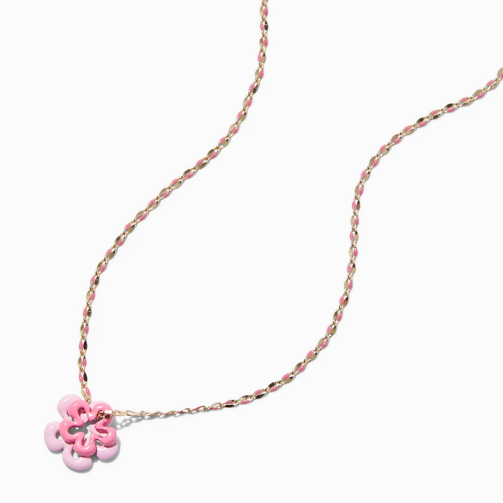 Pink Flower Pendant Necklace
