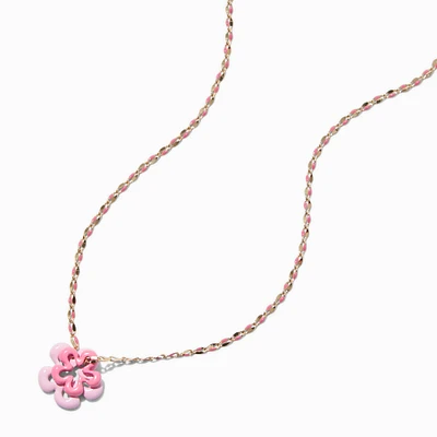 Pink Flower Pendant Necklace