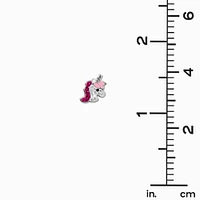 Sterling Silver Crystal Unicorn Stud Earrings