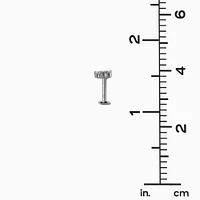 Silver-tone Stainless Steel 18G Stud Threadless Cartilage Earrings - 3 Pack