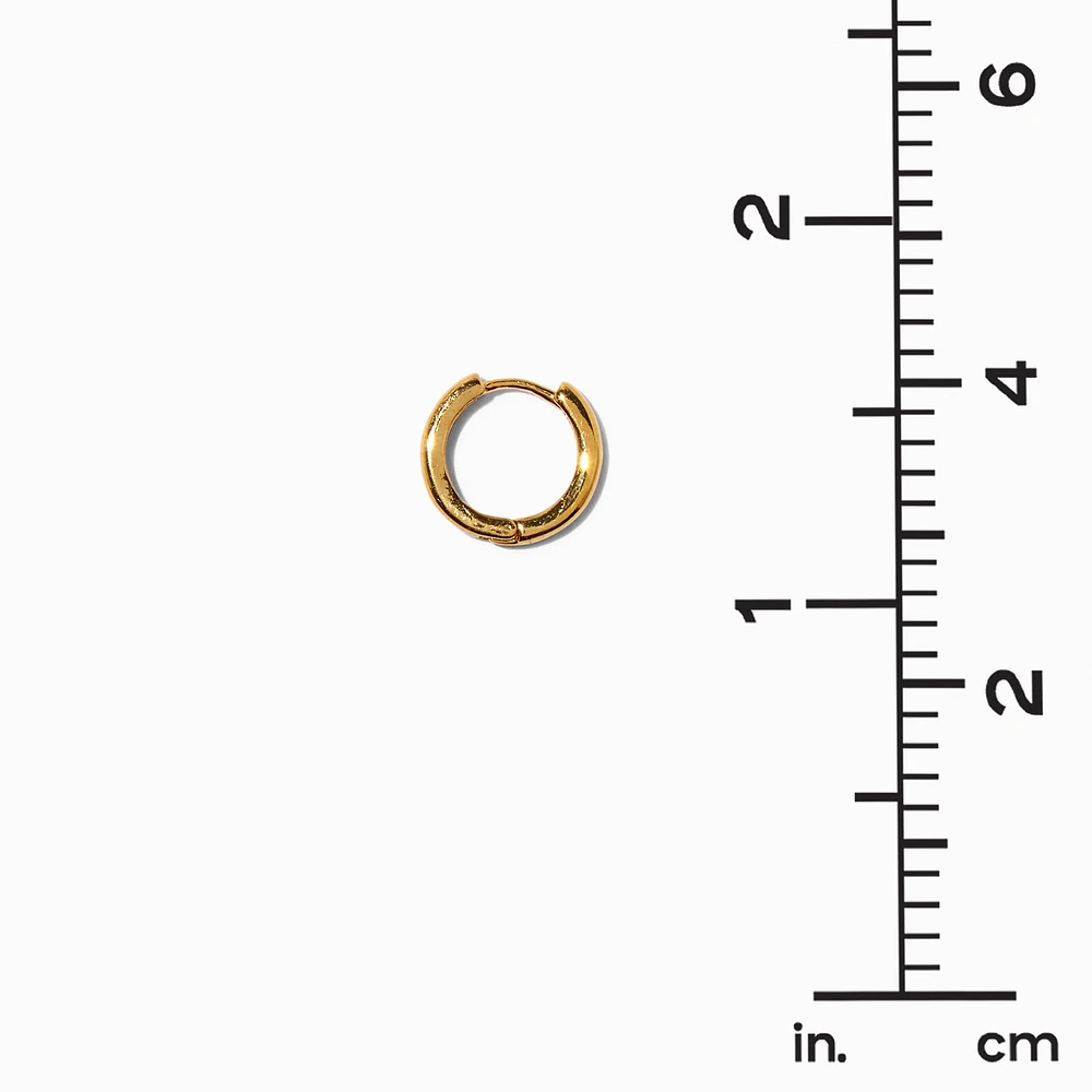 C LUXE by Claire's 18kt Gold Plated Cubic Zirconia 2mm Stud & 8mm Hoop Earrings - 2 Pack