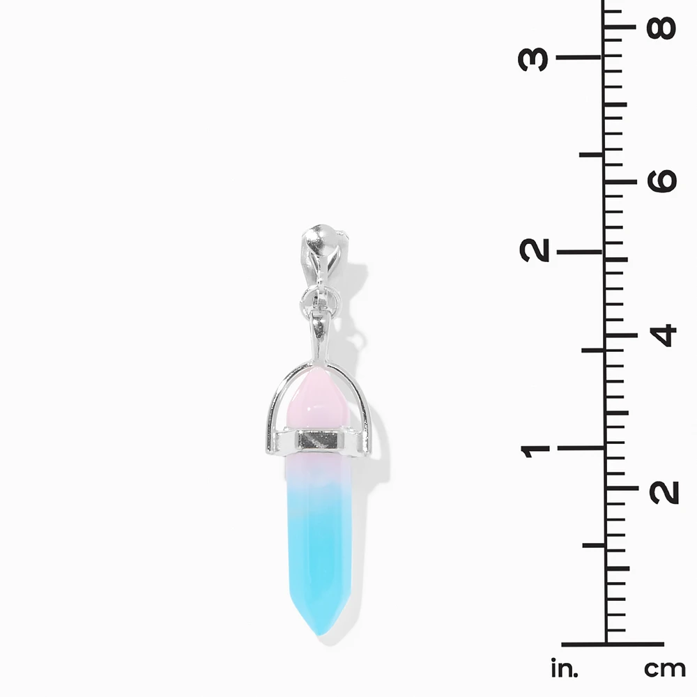 Blue & Pink Glow the Dark Mystical Gem 1" Clip-On Drop Earrings