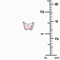Pink & Purple Ombré Butterfly Stud Earrings
