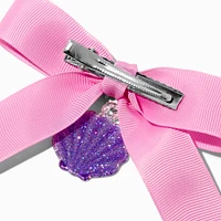 Claire's Club Purple Seashell Pink Hair Bow Clip
