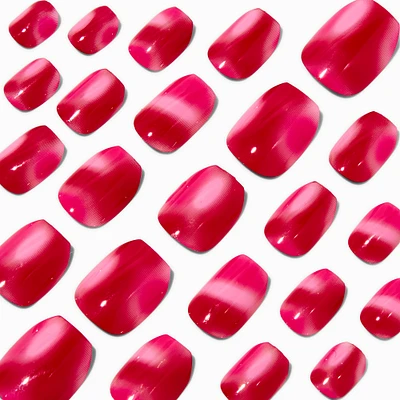 Pink & Red Tie Dye Coffin Press On Vegan Faux Nail Set - 24 Pack