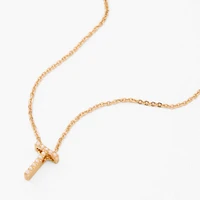 Gold-tone Mini Pearl Initial Pendant Necklace