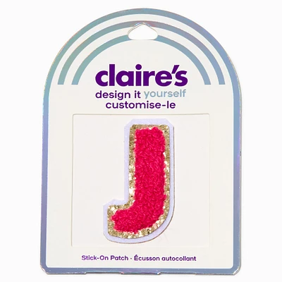 Pink J Initial Stick-On Patch