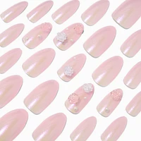3D Rose & Pearl Stiletto Vegan Faux Nail Set - 24 Pack