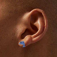 Sterling Silver Crystal Dolphin Stud Earrings