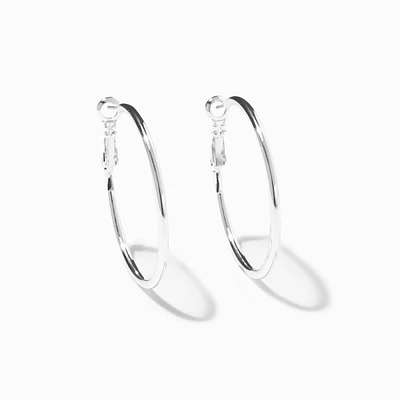 Silver-tone 40mm Hoop Earrings