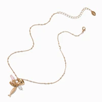 Gold-tone Fish Toggle Charm Pendant Necklace