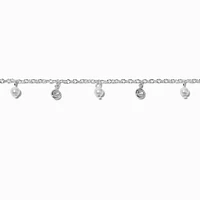 Silver-tone Cubic Zirconia & Pearl Confetti Bracelet 