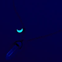 Blue Moon Glow in the Dark Mystical Gem Pendant Necklace