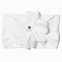 Claire's Club Special Occasion White Flower Bow Headwrap
