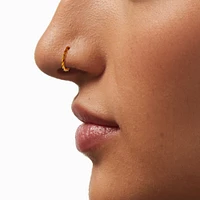 18G 18k Gold Plated Titanium Braided & Smooth Nose Hoop Rings - 3 Pack