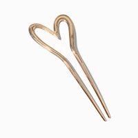 Gold-tone Open Heart Hair Pin