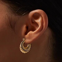 Gold-tone Crescent Hoop Earrings