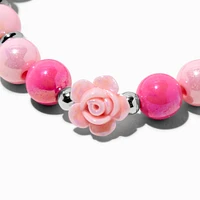 Claire's Club Pink Rose Stretch Bracelet