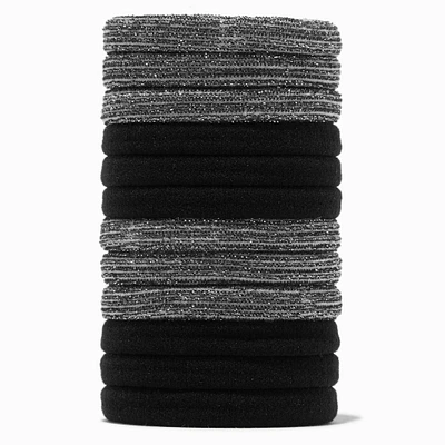 Black Lurex Rolled Hair Ties - 12 Pack 