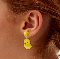 Puffy Rubber Duck Drop Earrings