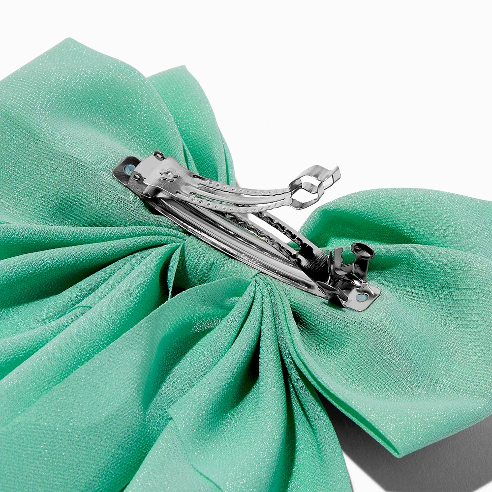 Mint Green Long Tail Hair Bow Clip
