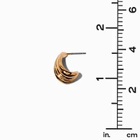 Gold-tone Illusion Bean Stud Earrings