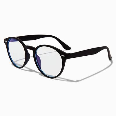 Solar Blue Light Reducing Round Retro Clear Lens Black Frames