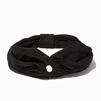 Black Ruched Keyhole Headwrap