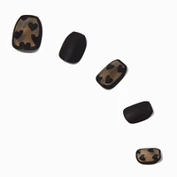 Sheer Black Heart Coffin Press On Vegan Faux Nail Set - 24 Pack
