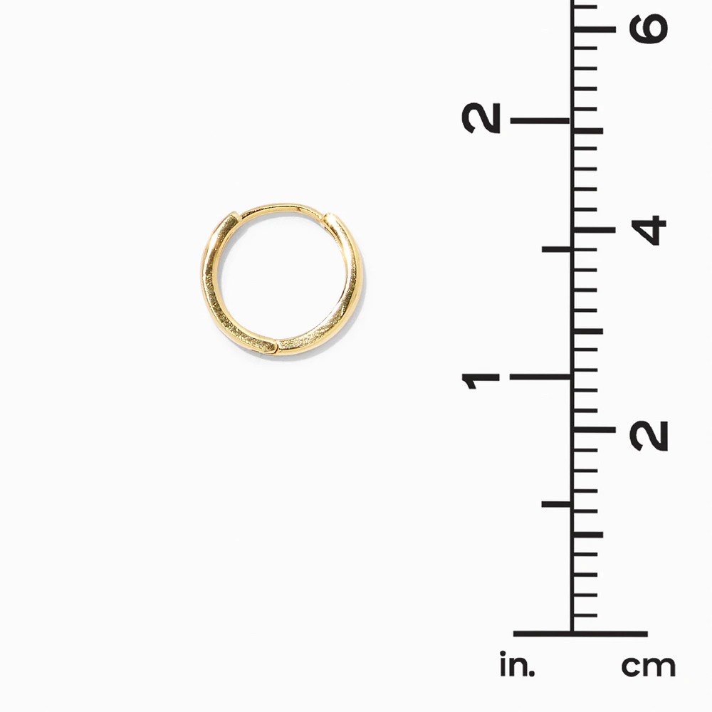 C LUXE by Claire's 18kt Gold Plated 8mm & 12mm Clicker Hoop Earrings - 2 Pack