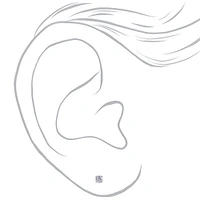 C LUXE by Claire's Sterling Silver Cubic Zirconia 3mm Round Stud Earrings
