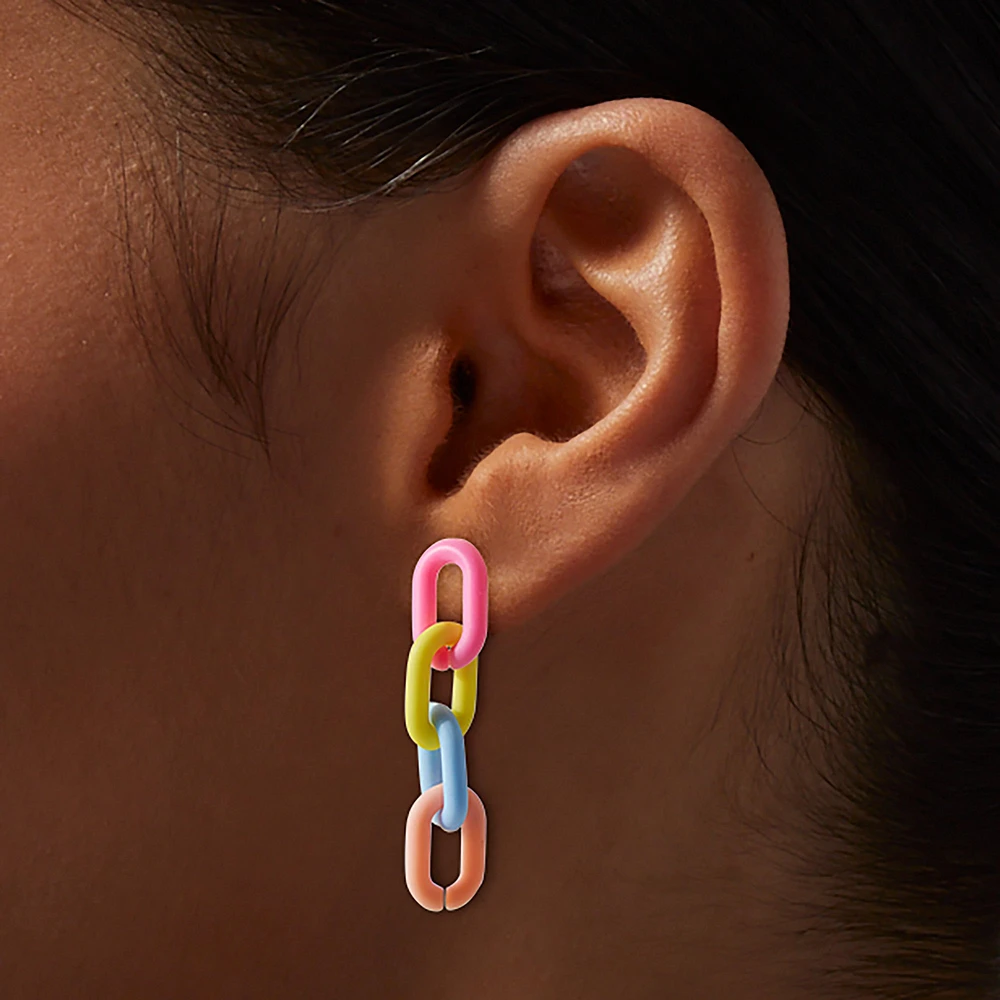 Pastel Chain Earring Stackables Set - 3 Pack
