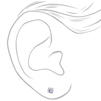 Rose Gold-tone Cubic Zirconia 4mm Round Stud Earrings