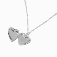 Pink Embellished Initial Glitter Heart Locket Necklace - R