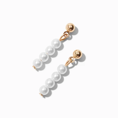 Gold-tone Pearl Micro Drop Earrings