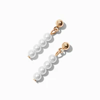 Gold-tone Pearl Micro Drop Earrings