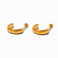 C LUXE by Claire's Gold-tone Titanium Flatback Hoop Earrings