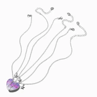 Best Friends Purple Ombré Heart Pendant Necklaces