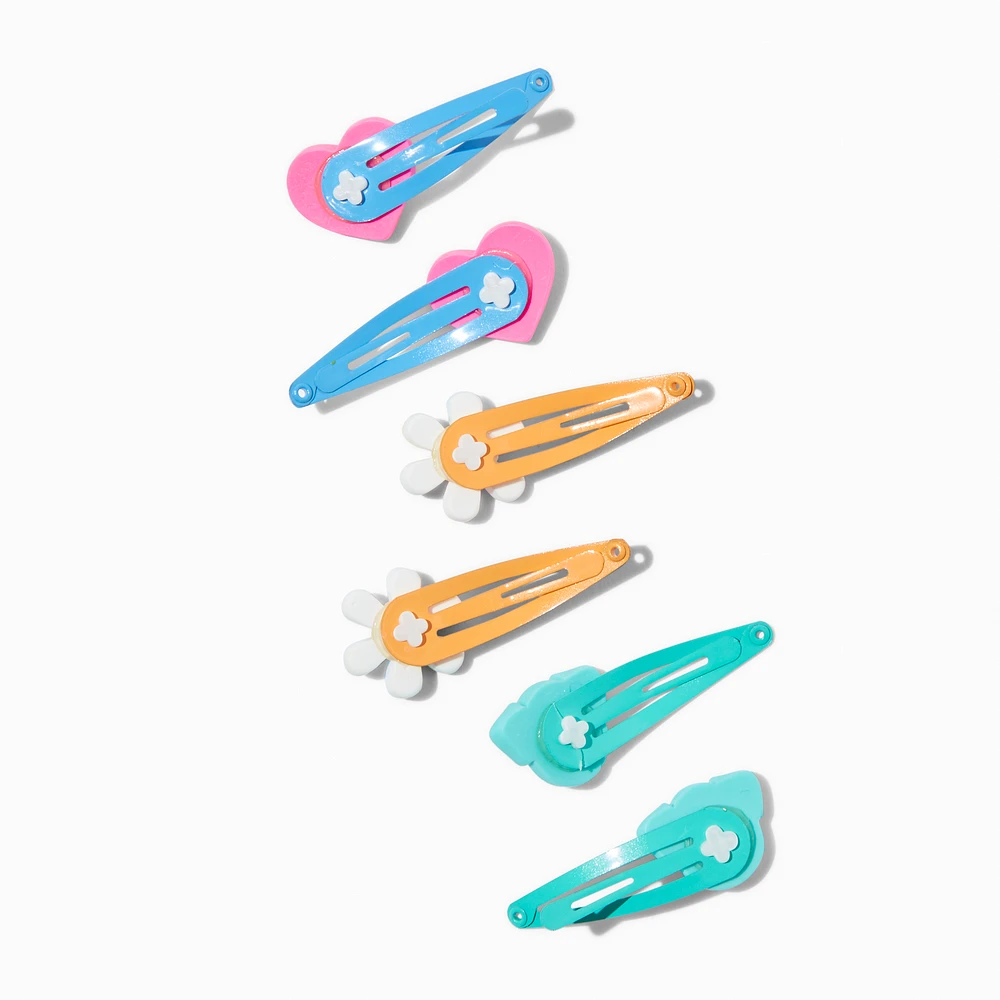 Claire's Club Rainbow Mixed Snap Hair Clips - 6 Pack