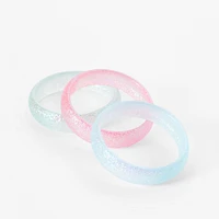 Claire's Club Pastel Glitter Bangle Bracelets - 3 Pack