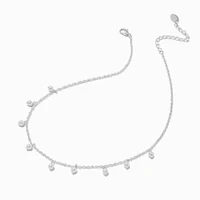 White Pearl Confetti Charm Necklace 