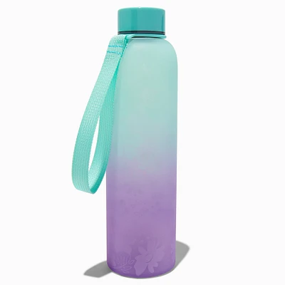 Green & Purple Ombré Floral Water Bottle