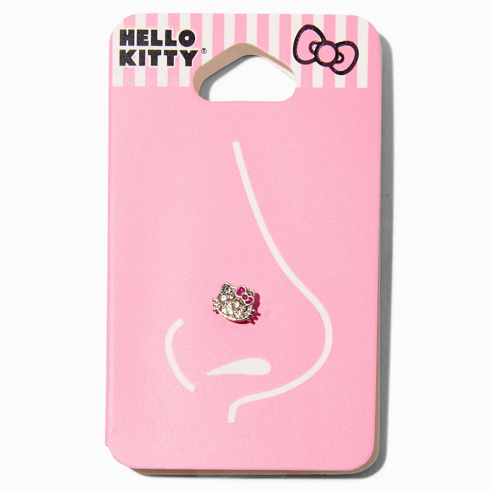 16G Hello Kitty® Stainless Steel Crystal Face Nose Stud