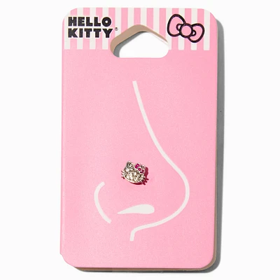 16G Hello Kitty® Stainless Steel Crystal Face Nose Stud